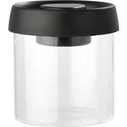 Estia Δοχειο Αποθηκευσης Κενου Αερος Γυαλινο 450ml με Καπακι Μαυρο