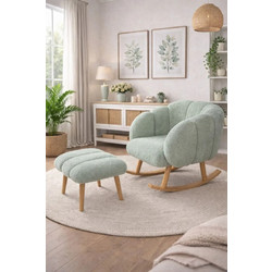 Stewe Home Κουνιστή Πολυθρόνα Teddy Πράσινη 70x70x70cm 474079