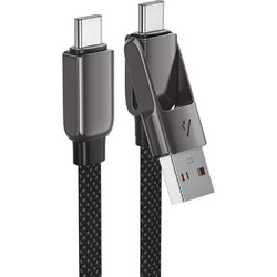 Καλώδιο Acefast C13-04 USB-C σε USB-C / USB-A 3A 60W Braided Μαύρο 1.2m