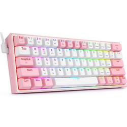 Redragon Fizz Pro K616 Μηχανικό Gaming Πληκτρολόγιο 60% με Custom Red Διακόπτες RGB White