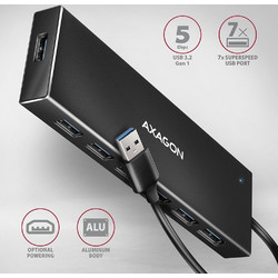 Axagon HUE-F7A USB Hub 3.0 USB-A με 7 Θύρες USB-A