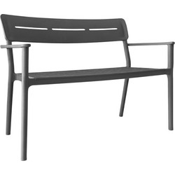 Παγκάκι διθέσιο Cadrin pakoworld ανθρακί PP 117x60x83εκ - PAKOWORLD