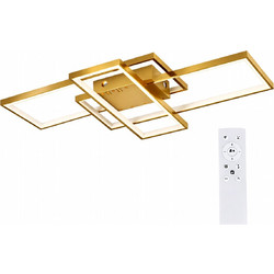 VenCore Nexar Gold 7741-20027 - Μοντέρνο Φωτιστικό Οροφής Πλαφονιέρα LED 100W Χρυσό Αλουμίνιο με Ρυθμιζόμενο CCT Λευκό - Ημέρας - Θερμό & Χειριστή