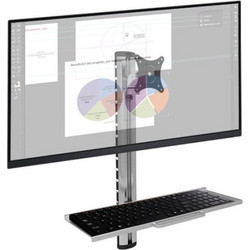 Βάση Monitor Techly wall mount with keyboard tray, 15-27" silver