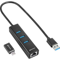 Sharkoon 4044951037575 USB Hub 3.0 USB-A με 4 Θύρες USB-A / Ethernet