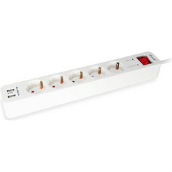 Πολύπριζο με USB Equip 5-fach Schuko 1,5m cable,2xUSB,Schutz