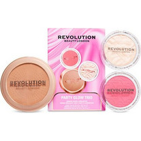 Makeup Revolution-Party Glow Face Powder Trio - Darkova sada