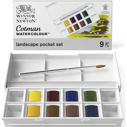 Winsor & Newton Cotman Landscape Σετ Νερομπογιές με Πινέλο 8 Χρώματα Y0390673