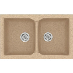 Sanitec Classic 322 Επικαθήμενος Νεροχύτης Γρανίτη Ματ Granite Beige 81x50cm