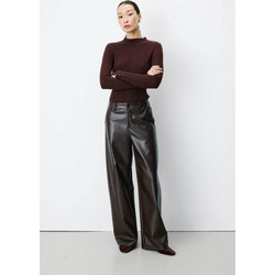 Grace & Mila Artius Faux Leather Γυναικείο Παντελόνι Καφέ