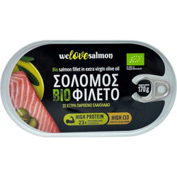 Σολομός Bio Φιλέτο σε Έξτρα Παρθένο Ελαιόλαδο - WeLoveSalmon - 170gr