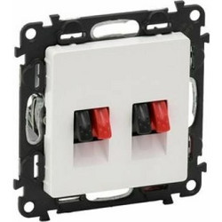 Double loudspeaker socket Valena Life - with cover plate - white