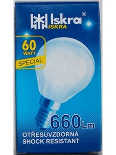 Bulb type E14 60W P45 Frosted Iskra/Volta 500485