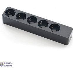 Extension without wire 16A 5P a/z black 2505-N FAMATEL