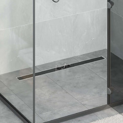 vidaXL Εκροή ντους με γυάλινη επικάλυψη Μαύρο 90 cm