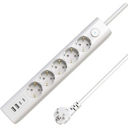 MicroConnect Πολύπριζο 5 Θέσεων με USB-A, Διακόπτη και Καλώδιο 1.5m MC-GRU00515WS-USB