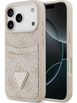 Guess 4G Double Card Triangle Back Cover Pink (iPhone 18 Pro / 17 Pro)