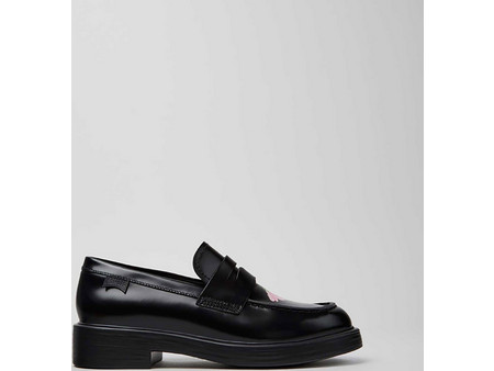 Camper γυναικεία δερμάτινα loafers Twins - K201790-007 Μαύρο