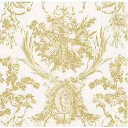 Χαρτοπετσέτες Romantic Toile Gold 12.5cm x 12.5cm Caspari (20 τεμάχια)