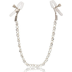 CalExotics Crystal Nipple Chain White