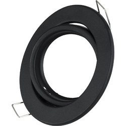 GLOBOSTAR(R) ORO 77815 Χωνευτή Κινούμενη Βάση για Σποτ MR16 με Ντουί GU10/GU5.3 IP20 - Μαύρο Ματ - Μ9.2 x Π9.2 x Υ2.8cm / Q7.6cm