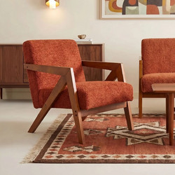 Pakoworld Πολυθρόνα Garifa terracotta με 79x75x75