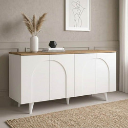 Μπουφές Bono Megapap χρώμα λευκό - sepet oak 150x45x74,6εκ
