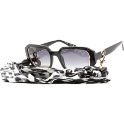 Guess GU7817 01B Γυναικεία Γυαλιά Ηλίου Ορθογώνια Κοκάλινα Μαύρα με Γκρι Degradee Φακό