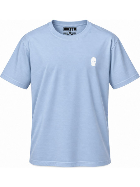 Ghetto T-shirt Light Blue - White Balaclava Logo