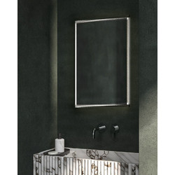 Project Mirrors Wood Tress Ορθογώνιος Καθρέπτης Μπάνιου Ξύλινος Ασήμι 40x60cm