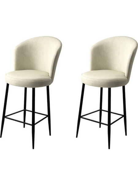 Σετ Σκαμπό Μπαρ (2 Τεμάχια) Fora - Cream, Black 240Chr1109 (46x107x40)