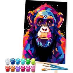 Splat Planet Σετ Ζωγραφικής με Αριθμούς Chimpanzee σε Καμβά με Τελάρο 30x40cm