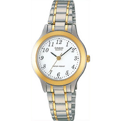 Casio Γυναικείο Ρολόι με Ασημί Χρυσό Μεταλλικό Μπρασελέ LTP-1128G-7B