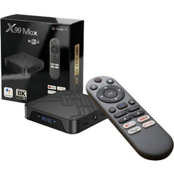 X99 MAX 2+16GB Android 14 TV Box RK3518 WiFi 6 4K HD Media Player with Bluetooth-compatible 5.0 Voice Remote Control - Μαύρο / EU Plug
