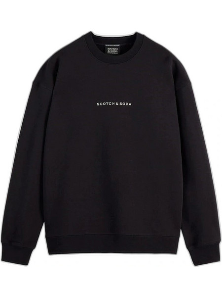 Scotch & Soda Core Logo Front Chest Ανδρικό Φούτερ Μαύρο 179195-SC001.0008