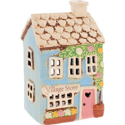 Heart & Home Village Pottery Stores Heart House Teal Tealight 350002