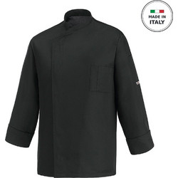 Σακάκι Σεφ EGOCHEF 100% Microfiber Ανδρικό Μαύρο με Μακρύ Μανίκι Ottavio X-LARGE