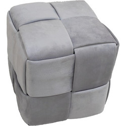 Σκαμπό Jisko pakoworld γκρι βελούδο 38x38x40εκ * 257-000029