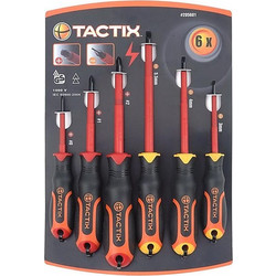 Tactix - Σετ Κατσαβίδια CR-V Ισια - Σταυρού με Μόνωση 6 Τεμ. (205601)