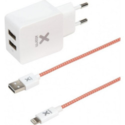 Xtorm Φορτιστής με Καλώδιο Lightning με 2 Θύρες USB-A White CX004