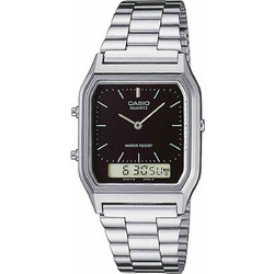 Casio Ανδρικό Ρολόι Χρονογράφος με Ασημί Μεταλλικό Μπρασελέ AQ-230A-1DMQYES