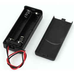 2xAAA Plastic Battery Case Holder 2 x 1.5V with Cover and Switch