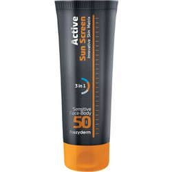 Frezyderm Active Sun Screen 3 In 1 Sensitive Αντηλιακή Κρέμα Προσώπου & Σώματος Αντιγηραντική SPF50 150ml