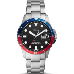Fossil FB-01 Ανδρικό Ρολόι με Ασημί Μεταλλικό Μπρασελέ FS5657