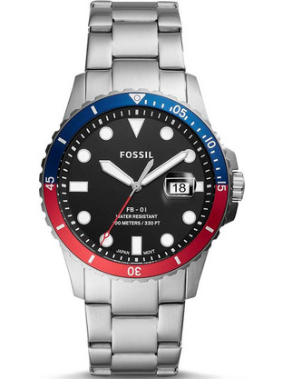 Fossil FB-01 Ανδρικό Ρολόι με Ασημί Μεταλλικό Μπρασελέ FS5657