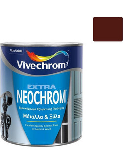 Vivechrom Neochrom Extra Βερνικόχρωμα Διαλύτου Ξύλου & Μετάλλου 41 Σοκολάτα Gloss 0.75lt