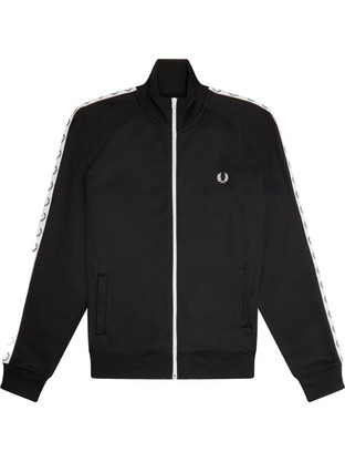 Fred Perry Ανδρική Ζακέτα Φούτερ με Φερμουάρ Μαύρη J4620-198