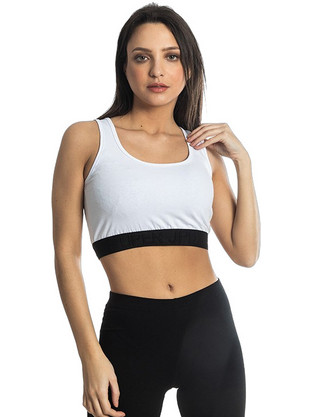 Paco & Co Seamless Fashion Crop Top 213241-White