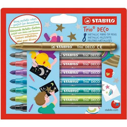 Stabilo Trio Deco Metallic Μαρκαδόροι Ζωγραφικής Σετ 8 Χρώματα