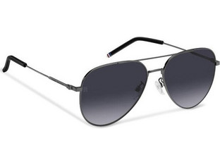 Tommy Hilfiger TH2111GS KJ1/9O Ανδρικά Γυαλιά Ηλίου Aviator Μεταλλικά Ασημί με Μαύρο Polarized Φακό